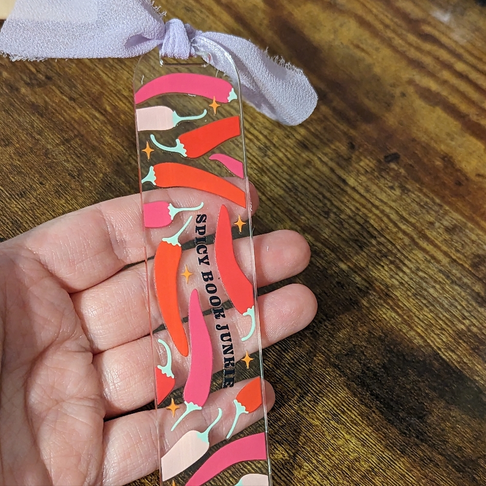 2 For $5 Item: Spicy Book Junkie Acrylic Bookmark New!